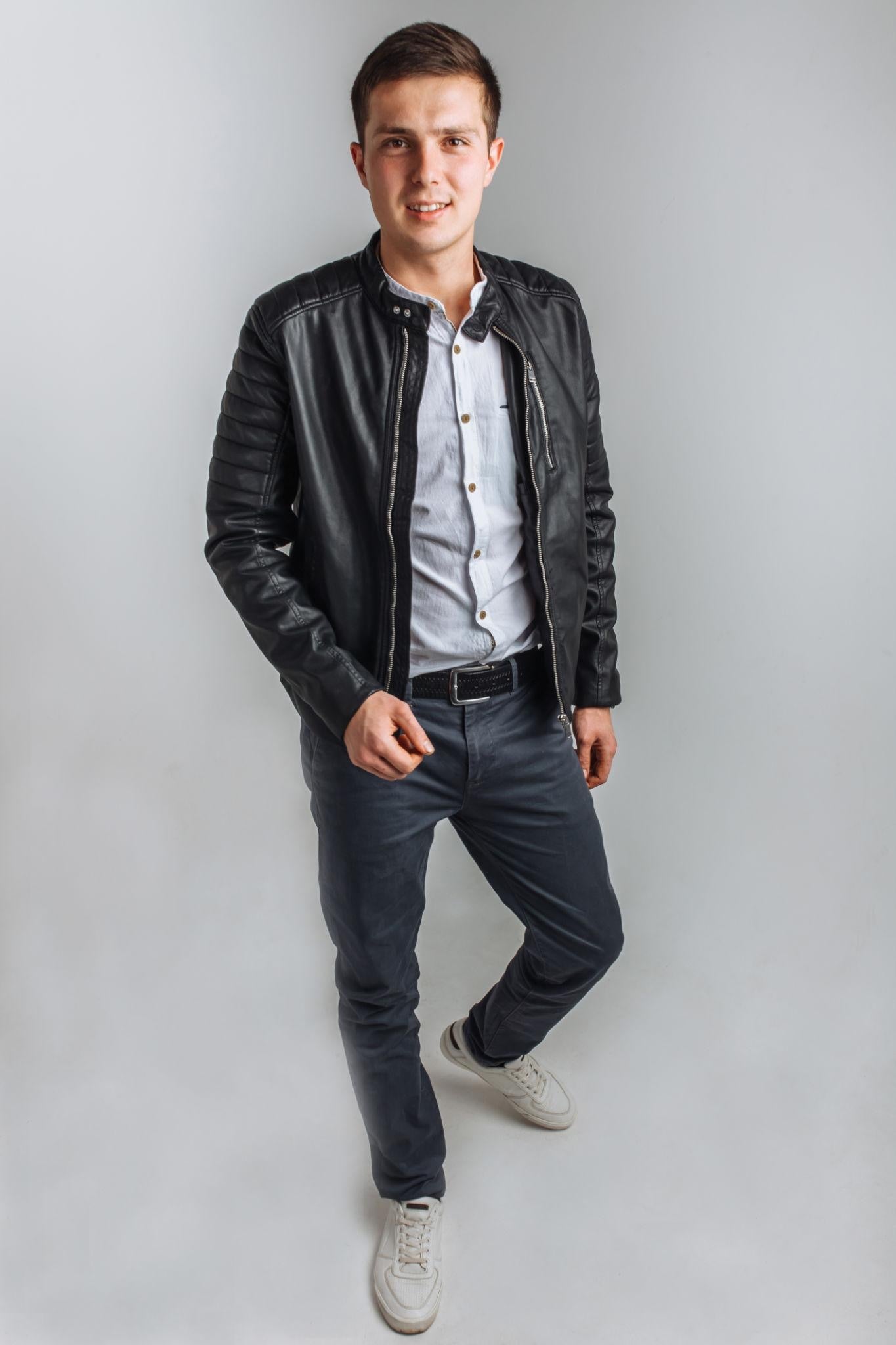 Model Wearing Jackets.