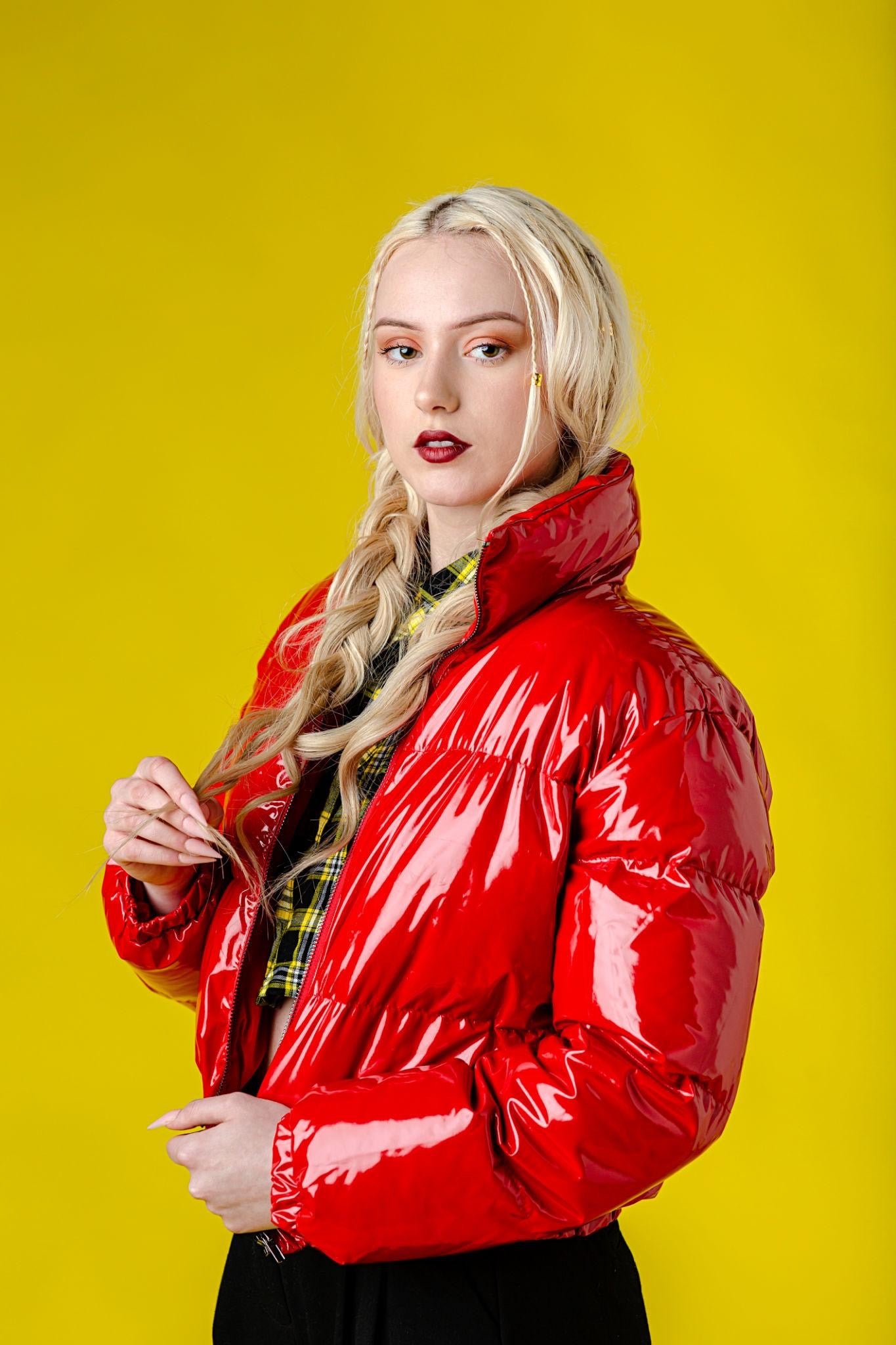 Model Wearing Jackets.